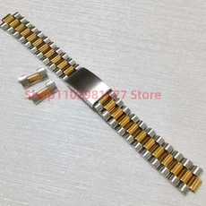 쿠쿠스토어 스테인리스 스틸 18mm 골드 빈티지 프레지던트 유니버셜 커브드 시계줄 브레이슬릿 RLX SKX 호, 01 Middle Gold, 01 20mm, 01 CHINA