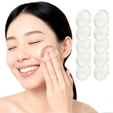 필모어 쫀쫀한 메이크업 미니 실리콘 퍼프, 10개, 투명 실리콘