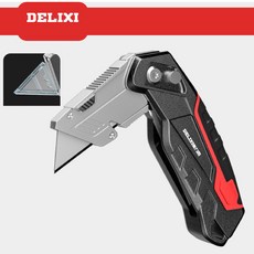 DELIXI딜릭시 캠핑 다용도 휴대용 안전 유틸리티 커터 나이프 F1.F2.F3, F-2접이식 레드, 1개
