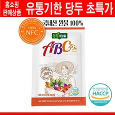 [홈쇼핑판매상품] NFC착즙 ABC주스 25포 물한방울 안섞은 100% 국내산, 25개, 80ml