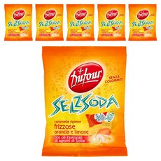 듀포 셀즈 소다 캔디 오렌지 + 레몬 맛, 6개, 150g
