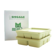 몽글 멀티 이유식 실리콘 큐브 세트 (6구+12구), 1개, 올리브