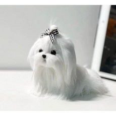 리얼강아지인형 말티즈인형 진짜같은 애착 미니 수공예 완제품
