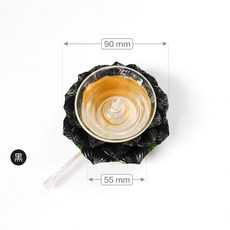 【臺灣製24H出貨】小蓮花燈芯固定座-天藍色（共１０色可選）#萬年燈心#薰香座#供佛#供油燈#點燈供佛#佛燈油#油燈, 蓮花燈芯固定座〖小〗【黑】附燈芯, 1個