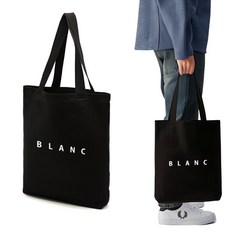 BLANC 레터링숄더백 블랙에코백 남녀공용 큰사이즈 숄더백 심플 디자인 가성비 데일리백