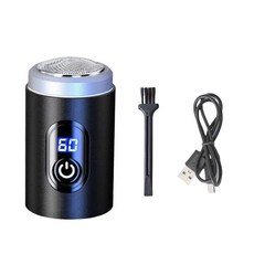 【新品爆款】電動刮鬍刀 剃鬚刀 多功能男士迷你剃鬚刀 刮鬍刀 剃鬍刀 MINI電動剃鬍刀 便攜剃鬚刀 水洗便攜式, DF211鋁合金電顯黑色剃鬚刀