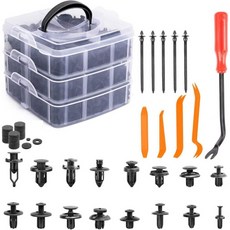 플라스틱제 리벳 16종류 710개 자동차용 범용 클립 세트 범퍼펜더 고정에 푸쉬식 리벳으로 간단 설치