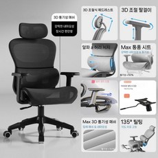 디아크몰 인체공학적 의자 허리 지지대 편안한 사무용 가정용 리클라이닝, 나일론 발, 리프팅 핸드레일, 6. 샤인 블랙+깊이+잠금장치