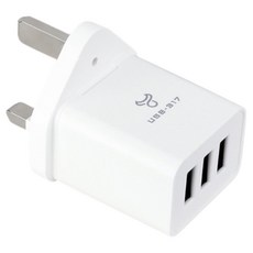 Dr.AV 聖岡科技 萬國轉換插頭 英規T型附3孔USB UTA-87, 白色, 1個, 4.8cm