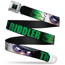 Buckle-Down 안전벨트 - THE RIDDLER/Face C/U 블랙/그린 너비 2.5cm(1인치) 길이 50.8-91.4cm(20-36인치)