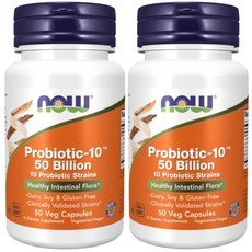 NOW Foods 500億10合1益生菌素食膠囊, 50顆, 2罐