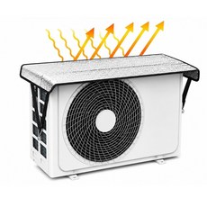 픽앤홈 에어컨 실외기 절전 덮개 열 차단 커버, 1개, 실버
