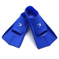 JAZERO 矽膠短蛙鞋 游泳訓練 自由泳 蛙泳 潛水 專業訓練 軟硬適中 防滑設計, 藍色,XL(內長28-30CM), 藍色