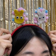 레드 머리띠 재료 제작 스프링머리띠