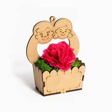 민화샵 모스 카네이션 화분 만들기 세트 FDPWD04, 10세트, 가족