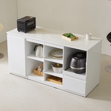 레이나 E0 높이 830 광파 아일랜드 식탁 홈바테이블 밥솥 서랍 수납장 DH1600_600, DH830_오픈형_1600X600(화이트)