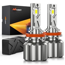 NiLIGHT 라이트 H11/H9/H8 전구 800% 더 밝음 매우 밝은 할로겐 교체 전구 6500k 화이트 플러그 앤 플레이 2개 팩, Nilight H11/H9/H8 전구 800% 더 밝음