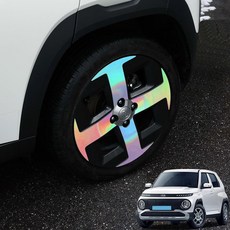 영카클럽 캐스퍼 일렉트릭 호환 17인치 휠스티커 차량 악세사리 튜닝 용품, 포지드카본블랙, 1세트