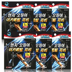 한치 오징어 이카메탈채비 1단 2단 3단 6팩, 1세트, 12개입