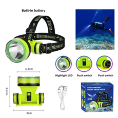 LED 防水潛水照明頭燈 水下專用高亮度頭燈