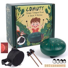 로뮤티 스틸 텅 드럼 6인치 (그린) 명상 초보자용 요가 드럼 메이저, 6 Inch 11 Notes, Navy