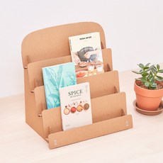 도서 엽서 진열대 거치대 잡지꽂이 유아서적 미니책장, 4단, 크라프트