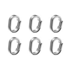 6피스 티타늄 키링 퀵 릴리즈 키체인 커넥터 다중 링커 EDC 스플릿 키링 카라비너 선물 남성 여성용