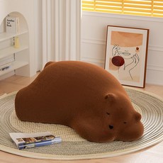 용 게으른 곰 동물 모양 좌식 소파 거실 인테리어 의자, 다크브라운