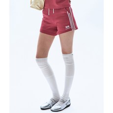 [레이몬트] [이채연 착용](W) 우먼즈 트랙 라인 밴딩 하프 쇼츠_핑크