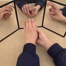 동전 카드 마술 연습용 접이식 3면 관찰 거울 돌봄 마술도구