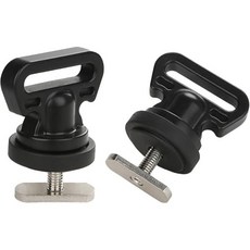 카약 트랙 장착용 타이 다운 쿨러 상자 기타 액세서리를 트랙에 고정하기 위한 수직 2개 세트, Black, 검정