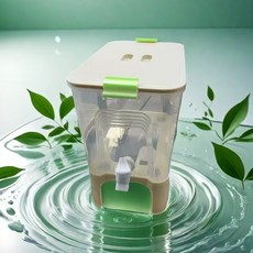 6.5升大容量防摔雙龍頭冷水壺雙隔層家用壺透明耐用果茶涼白開水, 1個, 綠卡冷水壺(單龍頭):如图, 1L