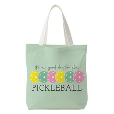 나츠노 여성용 피클볼 선물 퀸 캔버스 토트백 피클볼-화이트 머치백 단일 사이즈 452674, 피클볼-초록 많이 452674