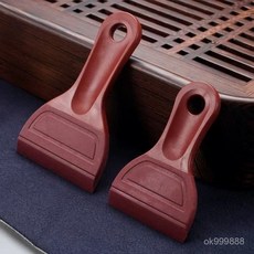 【台灣出貨】 颳水刷 硅膠茶盤颳水刷 茶臺颳水闆 茶刷子 颳茶具配件茶道颳水器掃水刷 P3CD, 【木紋款茶水刮小號】,5個裝, 1個