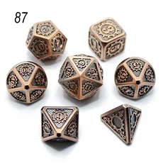 보드 게임용 파우치가있는 기계식 금속 주사위 D4 세트 DND 7PC, 02 87