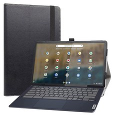 LiuShan 레노버 Ideapad Duet 5 크롬북 케이스와 호환 PU 가죽 슬림 접이식 스탠드 커버 Chromebook 13.3인치 태블릿용 (다른 노트북에는 맞지 않, 블랙, 1개