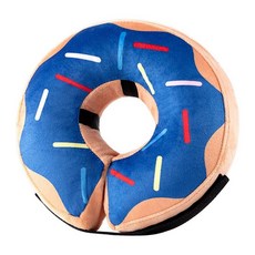 강아지 도넛 회복 칼라 - 수술 후 핥는 것을 멈추는 E-칼라 대체품 대형견/중형/소형견용 부드럽고 편안한 넥 콘, 블루