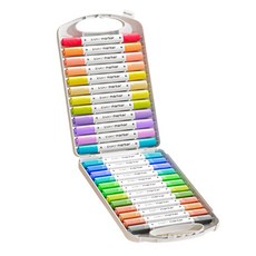 丙烯筆馬克筆48色套裝，壓克力筆塗鴉手帳彩繪筆，石頭木頭DIY美術畫筆, 1個, 雙頭 加量200%, 24組