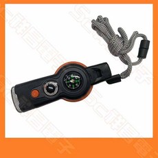 祥昌電子 七合一多功能求生哨子 LED溫度計指南針 戶外露營旅遊應急裝備, 1個