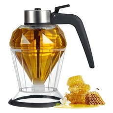 TRND 허니 시럽 오일 디스펜서 강화유리 꿀병, 1개