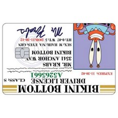 카툰 운전면허증 신용카드 스킨 패트릭 스타 스티커 패치 은행카드 무광 데칼 장식 선물, Big Chip, 2 1PCS