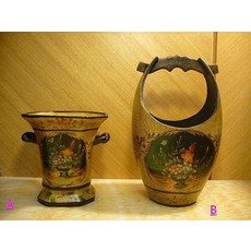 House傢飾 進口歐風彩繪裂紋古典花瓶 2款可選 新品上市