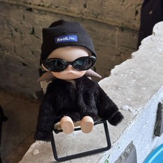 팝마트 지거 Zsiga 액션 피규어 BJD 1/8 인형 20cm 코트 인형옷 핑크 그레이 블랙 브라운 코트 겨울 의상, 블랙 코트
