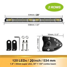 자동차 작업 ATV 라이트 SUV 12V 운전용 작업등 LED 24V 슬림 인치 트럭 오프로드 트랙터 바 보트 20 10 4x4