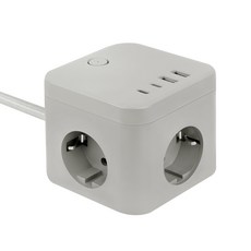 라이프썸 큐브 멀티탭 4포트 USB C타입 1.8m (LFS-HA53) 4종 택1, 1개, 그레이