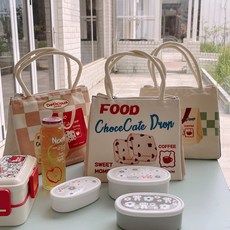 ChocoCate Drop 보냉 감성 런치백, 베이크드브라운, 1개