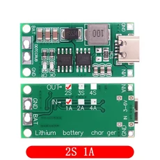 다중 셀 2S 3S 4S Type-C ~ 8.4V 12.6V 16.8V 스텝업 부스트 LiPo 폴리머 리튬 이온 충전기 7.4V 11.1V 14, 03 2S 1A