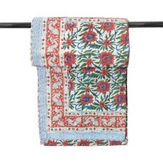 Generic kanthaNtapestryart Indian Hand Block Print Kantha Quilt Cotton Throw Blanket Bedspread Bed, 트윈 사이즈 60x90 인치
