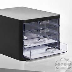 동동생활용품 멀티 캐비넷 4단 파일박스 사물함, 다크그레이