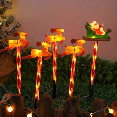 태양열 크리스마스 조명 정원 경로 방수 에너지 효율, 산타클로스 순록 (5개 1세트) 태양형